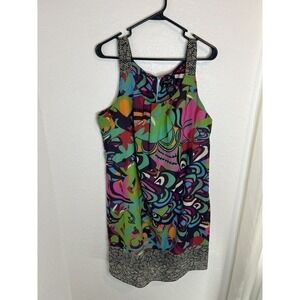 Signature by Robbie Bee Multicolored Colorful Sleeveless Womens Dress Size 14